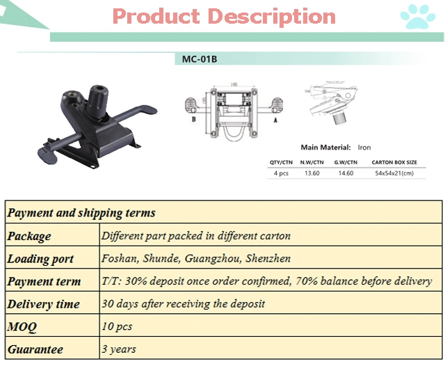 Iron Executive Office Chair Sincro Mechanism for Furniture Parts